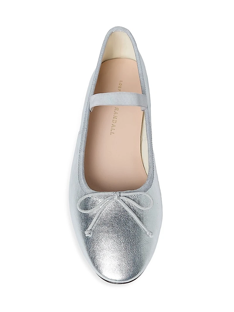 Leonie Metallic Leather Ballet Flats