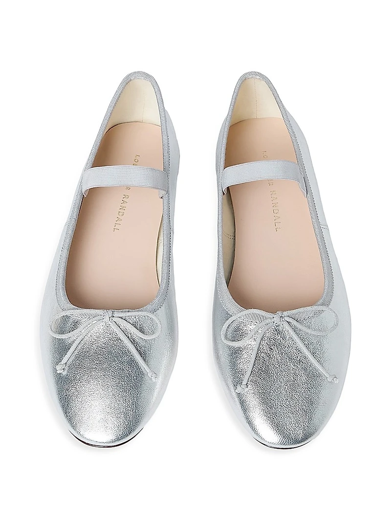 Leonie Metallic Leather Ballet Flats
