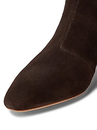Cleo Suede Curved-Heel Boots