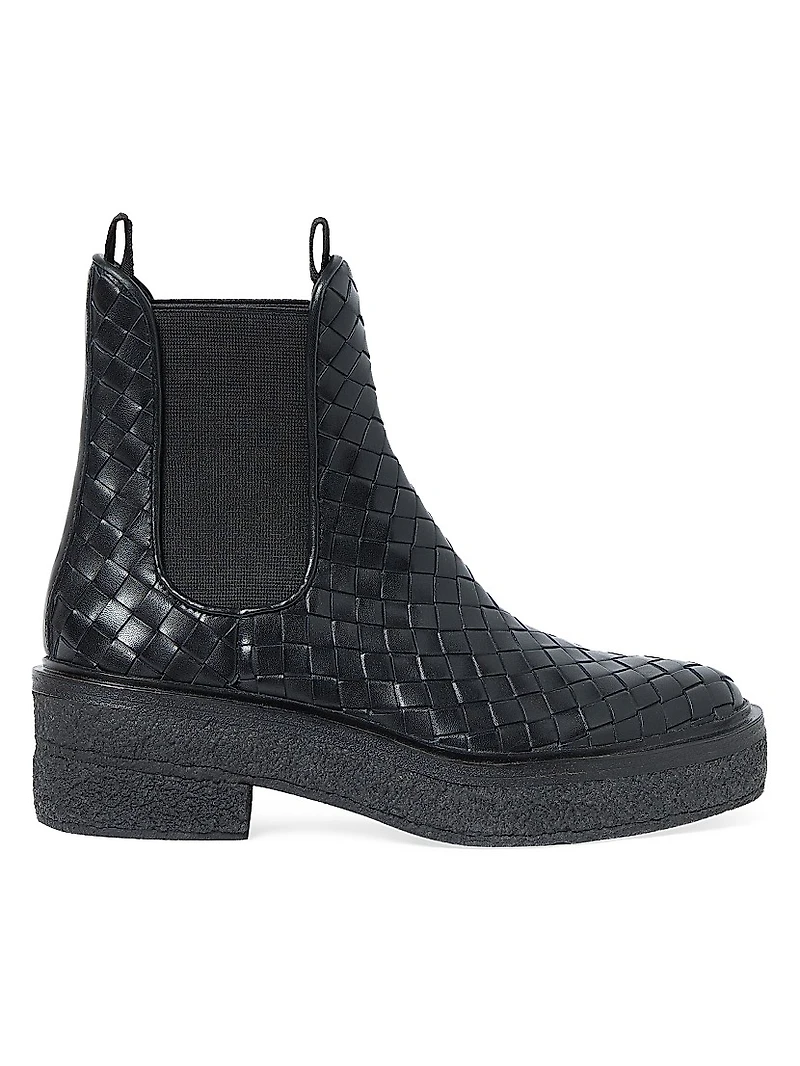 Raquel Woven Leather Ankle Boots