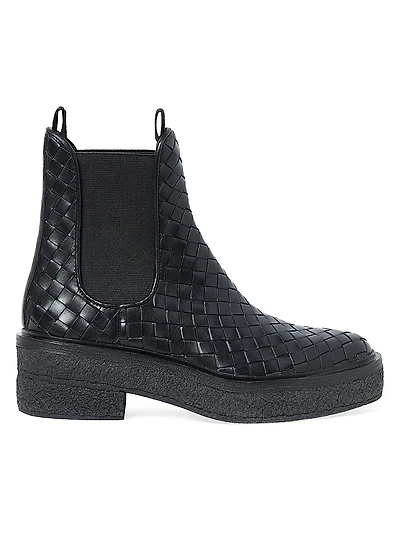 Raquel Woven Leather Ankle Boots