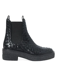 Raquel Woven Leather Ankle Boots