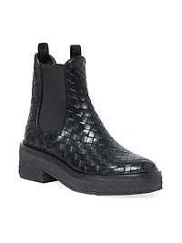 Raquel Woven Leather Ankle Boots