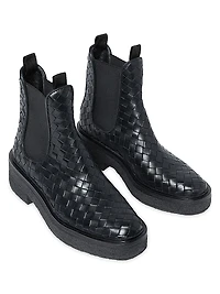 Raquel Woven Leather Ankle Boots