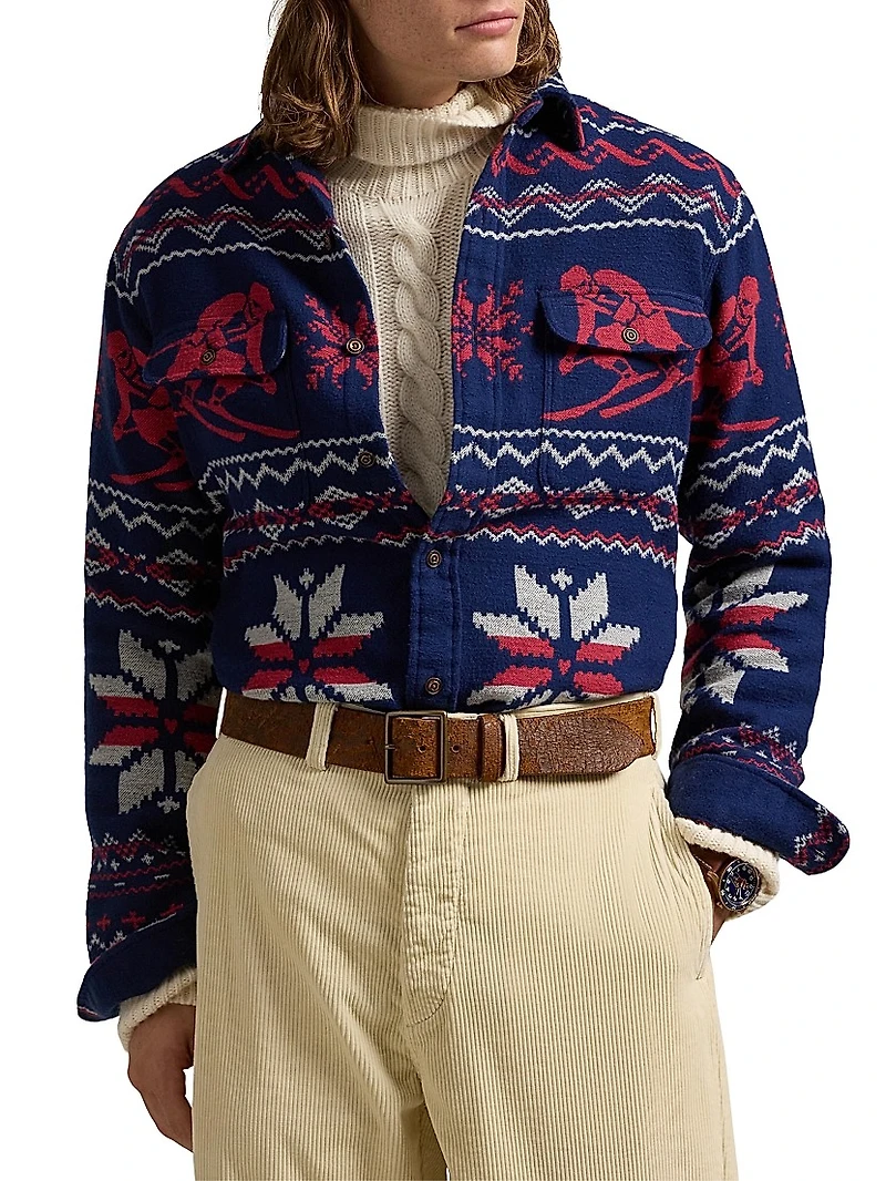 Flannel Jacqaurd Shirt