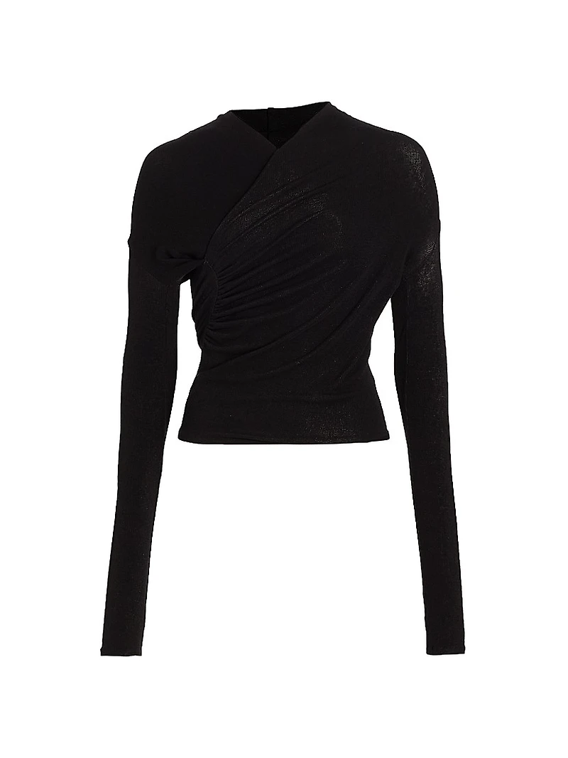 Ruched Long-Sleeve Top