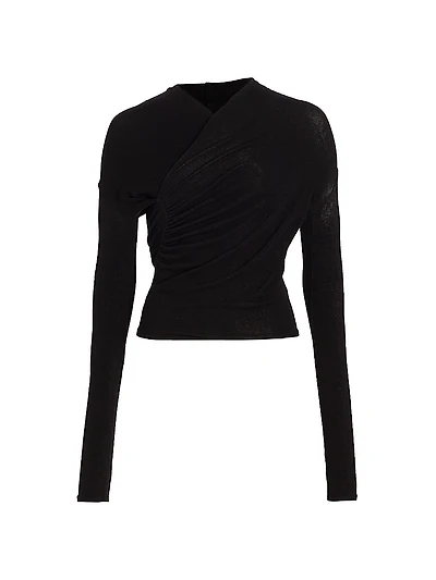 Ruched Long-Sleeve Top