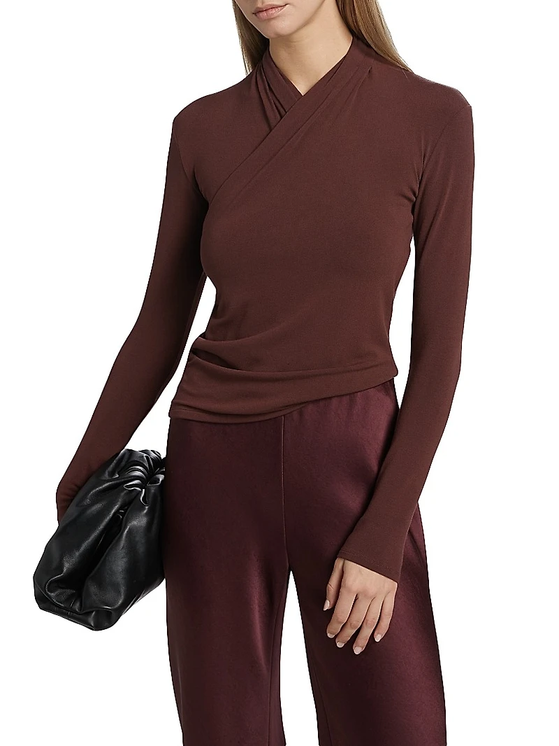 Ruched Long-Sleeve Top