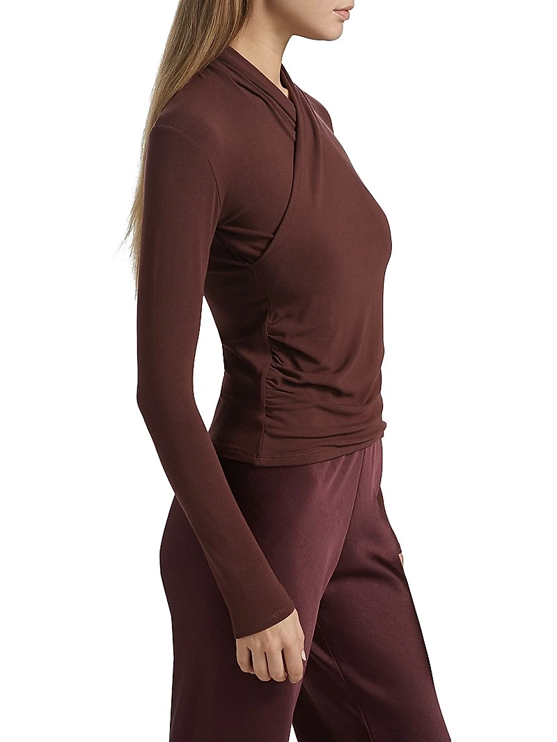 Ruched Long-Sleeve Top