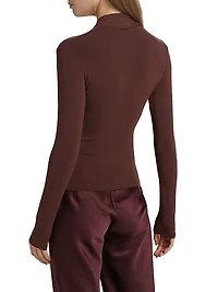 Ruched Long-Sleeve Top