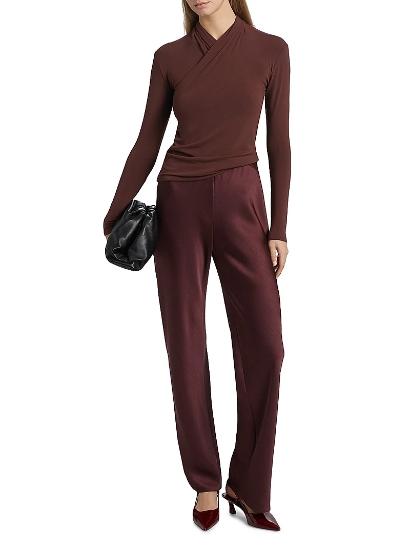 Ruched Long-Sleeve Top