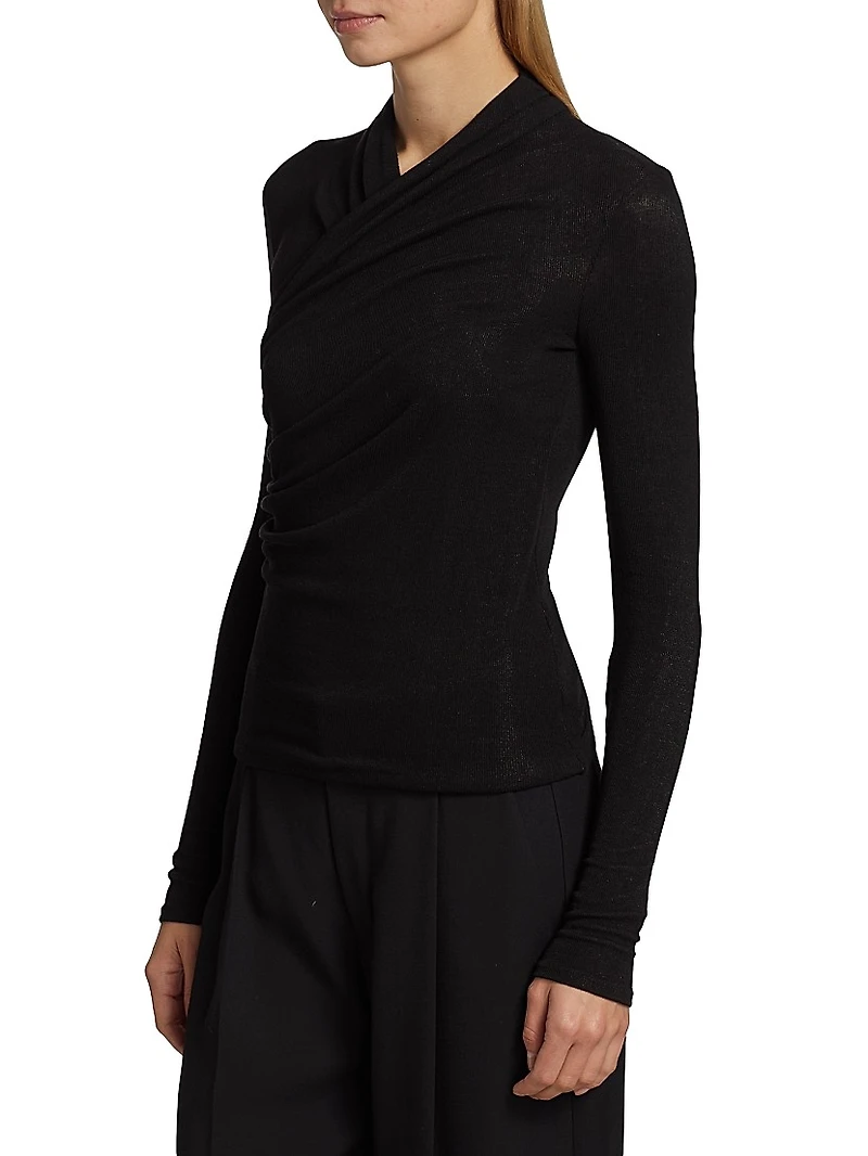 Ruched Long-Sleeve Top