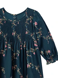 Little Girl's & Girl's Pintuck Floral Print Dress