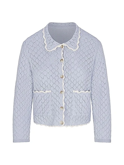 Juliette Scallop-Trim Cardigan