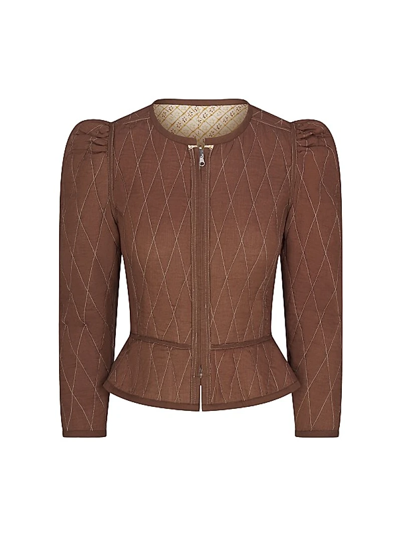 Leighton Quilted Peplum Reversible Jacket