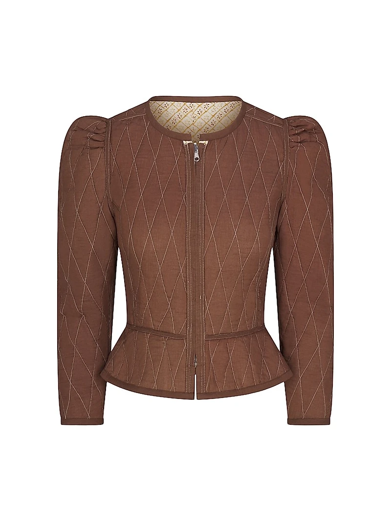 Leighton Quilted Peplum Reversible Jacket