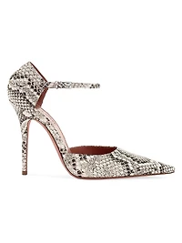 Barbara 105MM Snake Leather Mary Jane Pumps