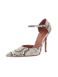 Barbara 105MM Snake Leather Mary Jane Pumps