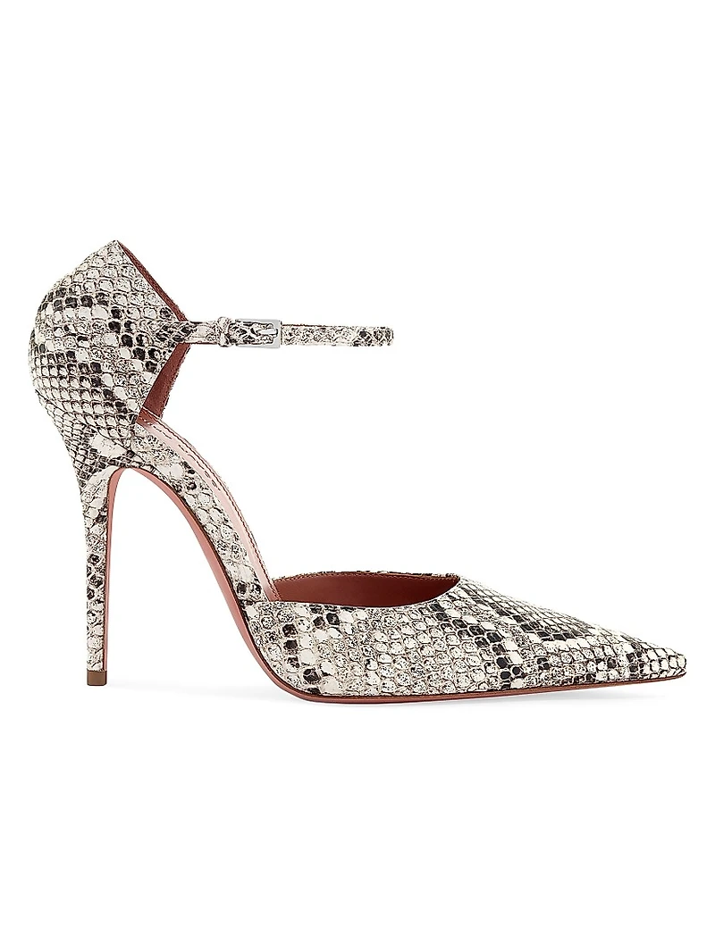 Barbara 105MM Snake Leather Mary Jane Pumps