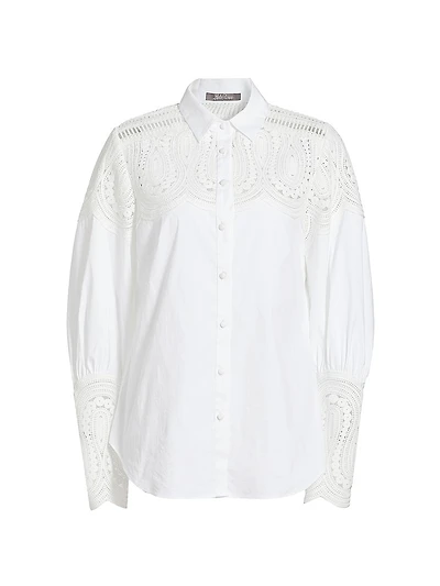 Lace-Trim Button-Front Shirt