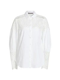 Lace-Trim Button-Front Shirt