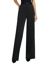 Satin Wide-Leg Pants