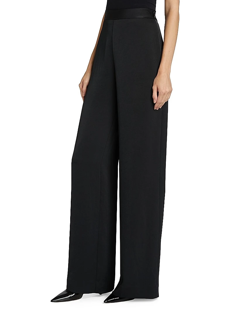 Satin Wide-Leg Pants
