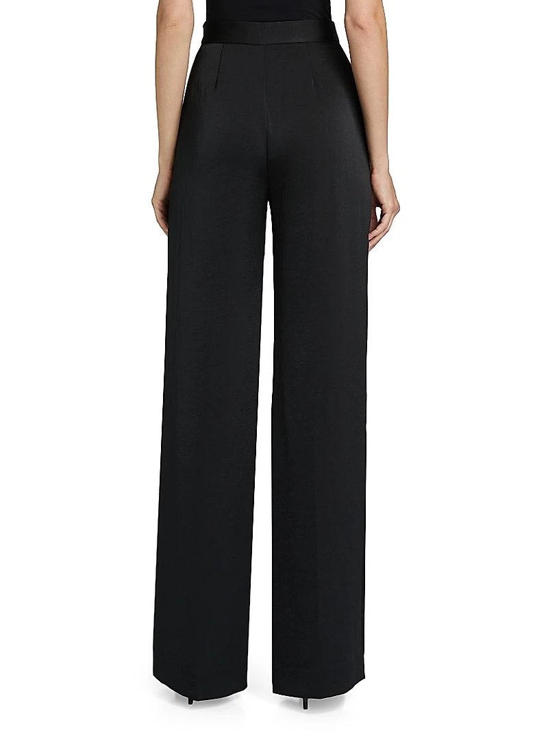 Satin Wide-Leg Pants