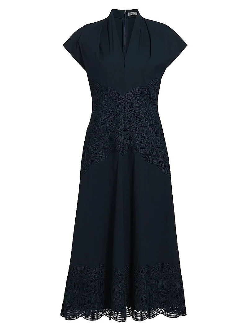Corded Lace Poplin Maxi Dress