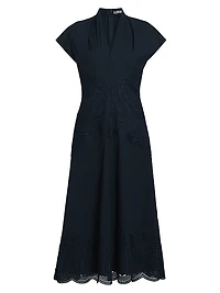 Corded Lace Poplin Maxi Dress