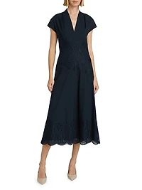 Corded Lace Poplin Maxi Dress