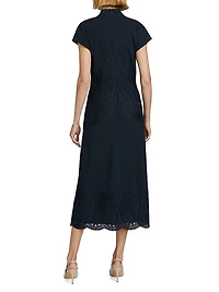 Corded Lace Poplin Maxi Dress