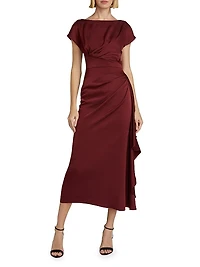 Florence Draped Satin Dress