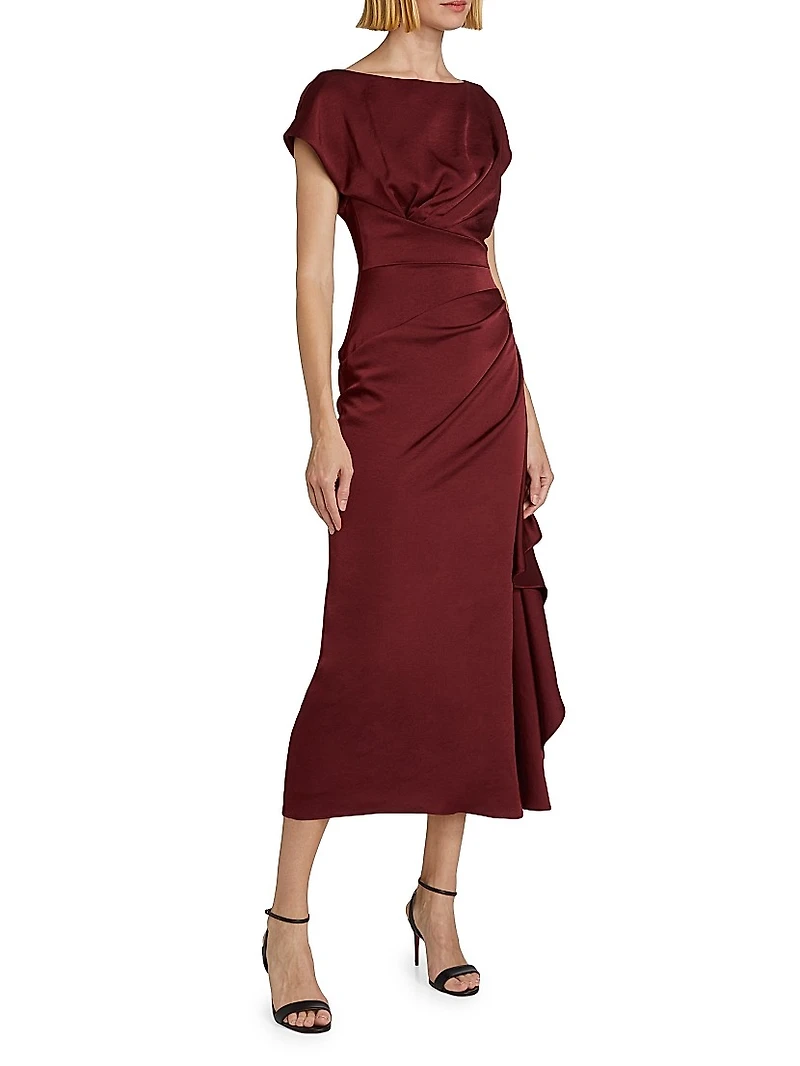 Florence Draped Satin Dress