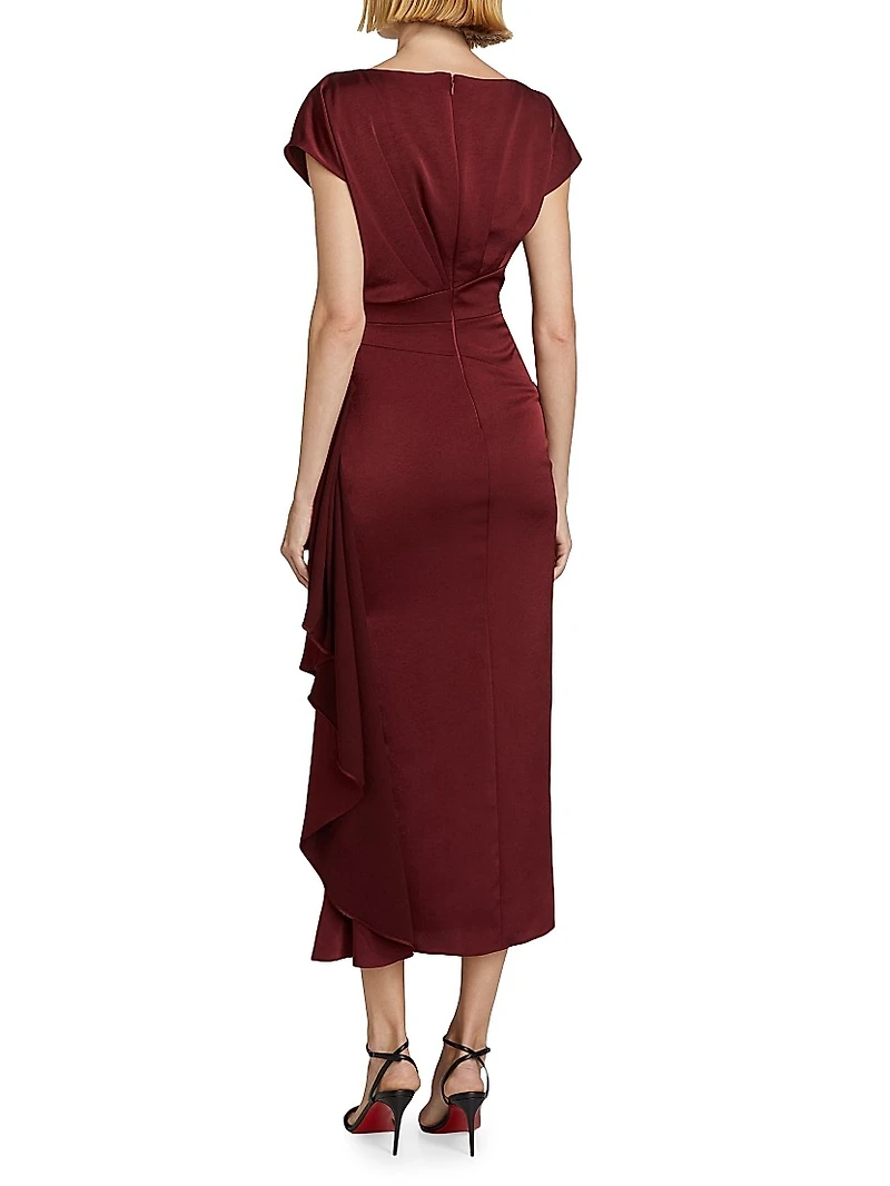 Florence Draped Satin Dress