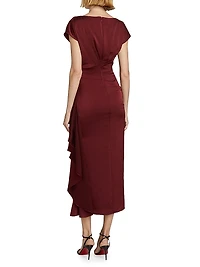 Florence Draped Satin Dress