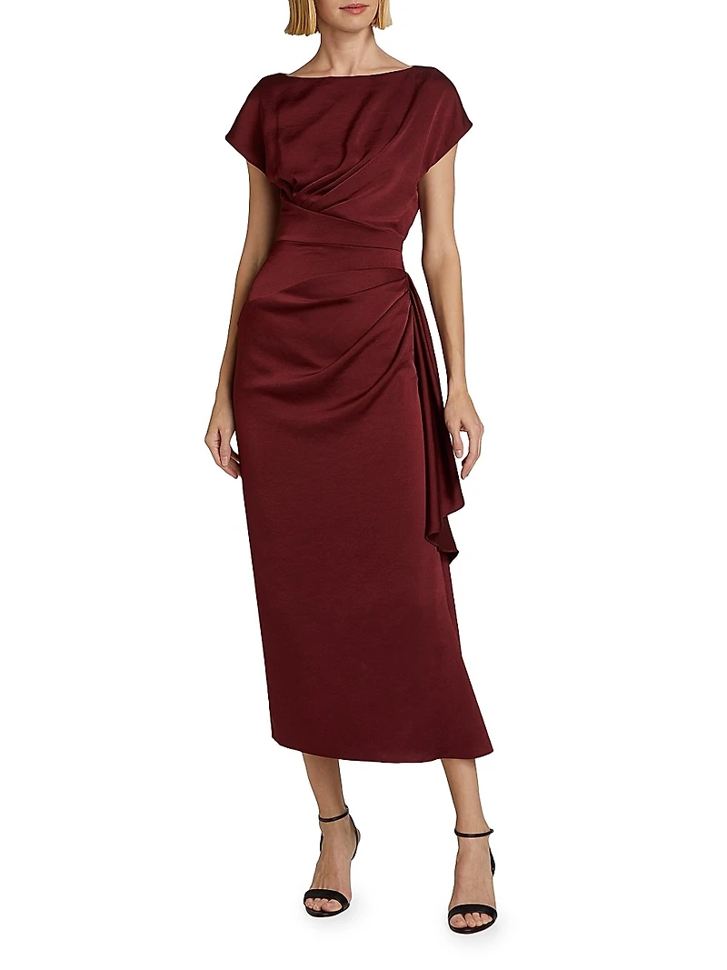 Florence Draped Satin Dress