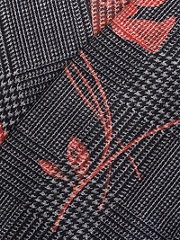 Floral Glen Check Bubble-Sleeve Dress