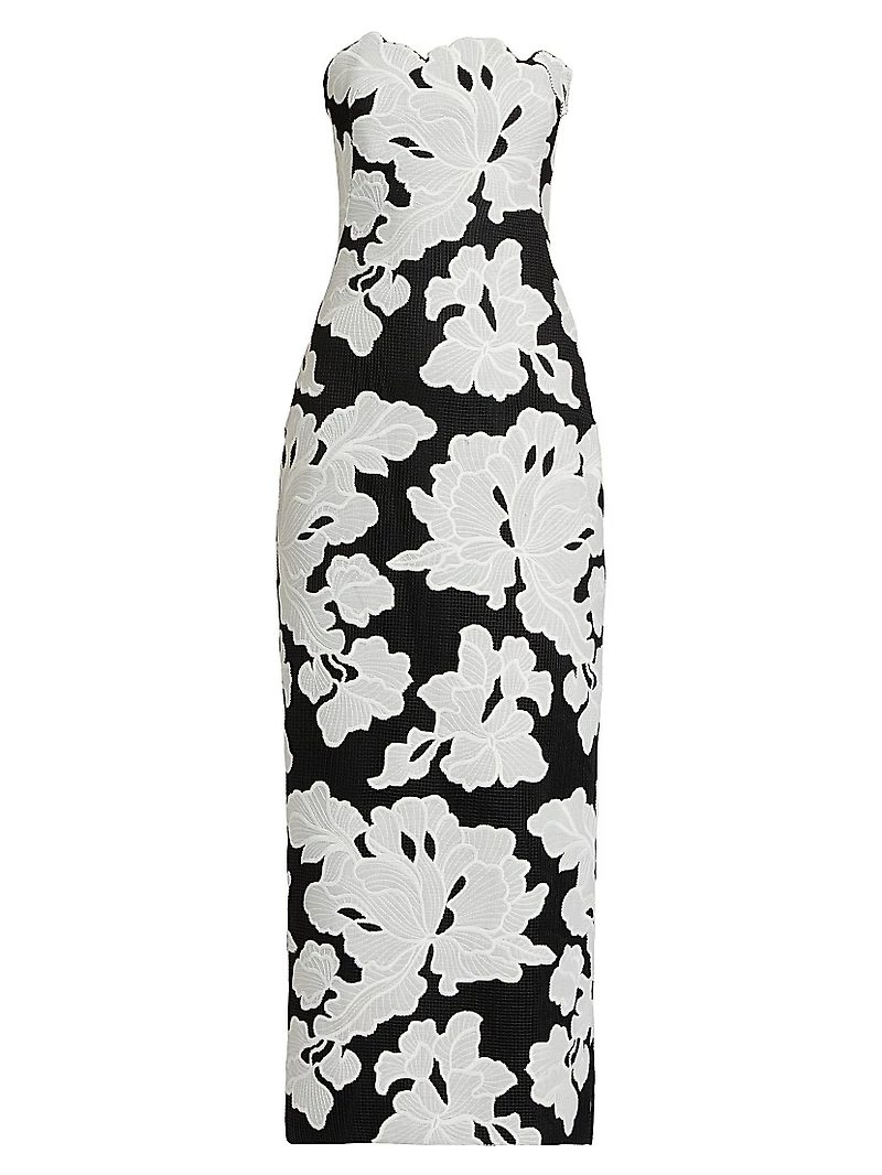 Natasha Strapless Floral Dress