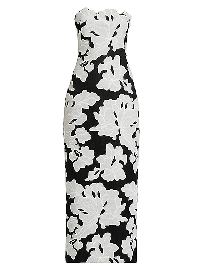 Natasha Strapless Floral Dress