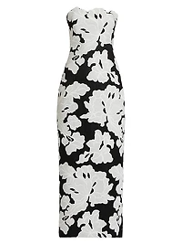 Natasha Strapless Floral Dress