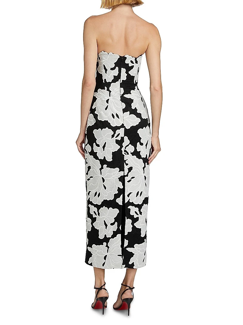 Natasha Strapless Floral Dress