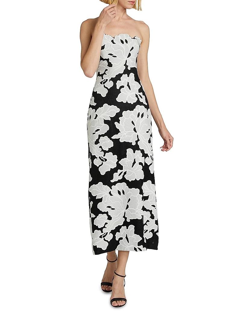 Natasha Strapless Floral Dress