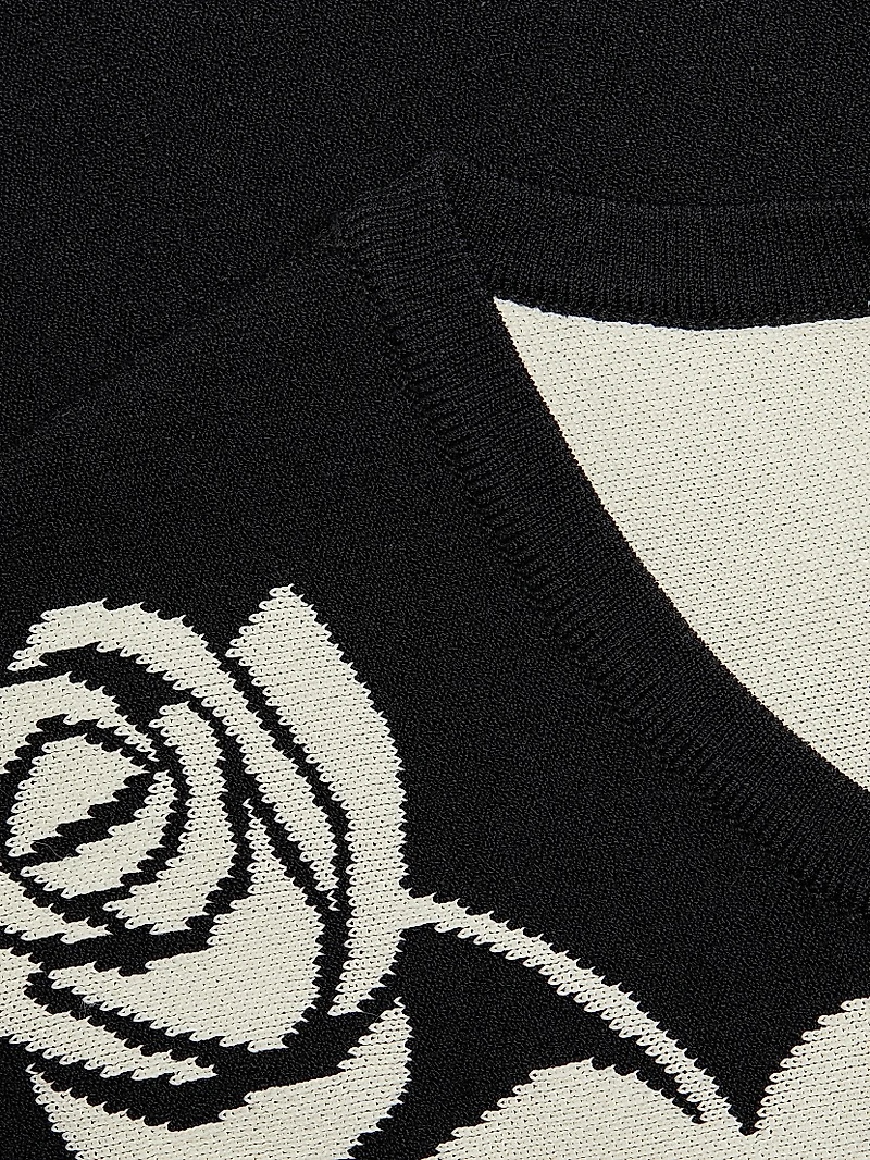 Rose Jacquard Knee-Length Dress