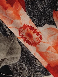 Bow-Detailed Printed Draped Top