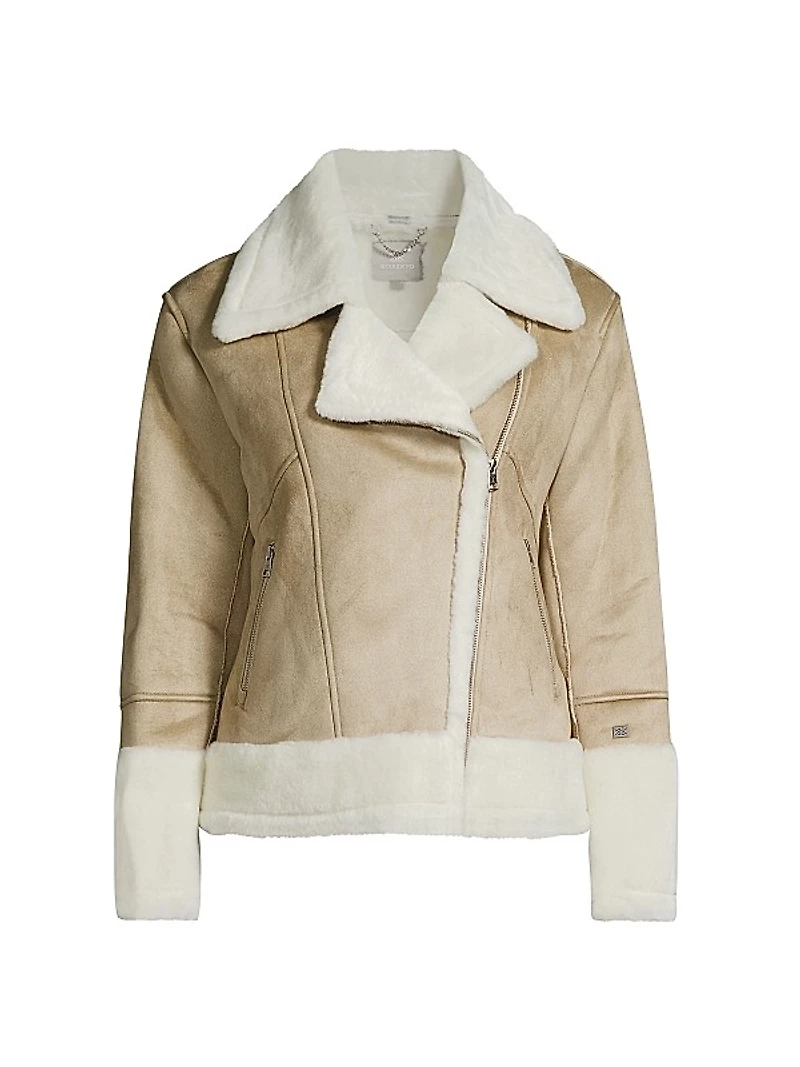 Phoebe Faux-Sherpa Moto Jacket