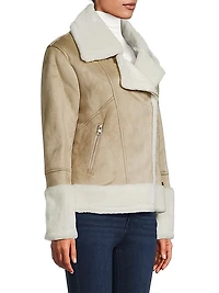 Phoebe Faux-Sherpa Moto Jacket