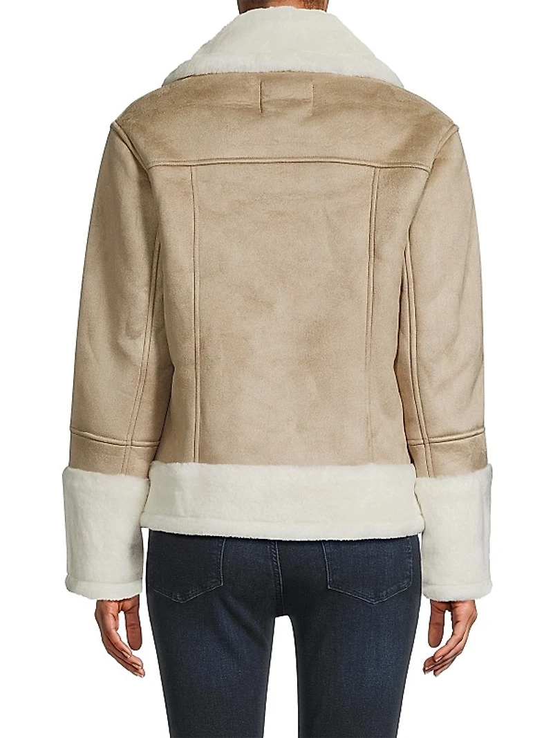 Phoebe Faux-Sherpa Moto Jacket