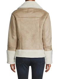 Phoebe Faux-Sherpa Moto Jacket