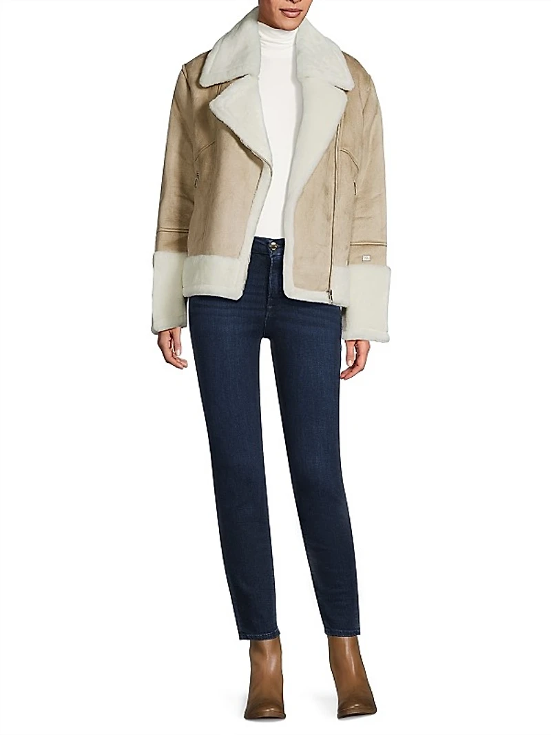 Phoebe Faux-Sherpa Moto Jacket
